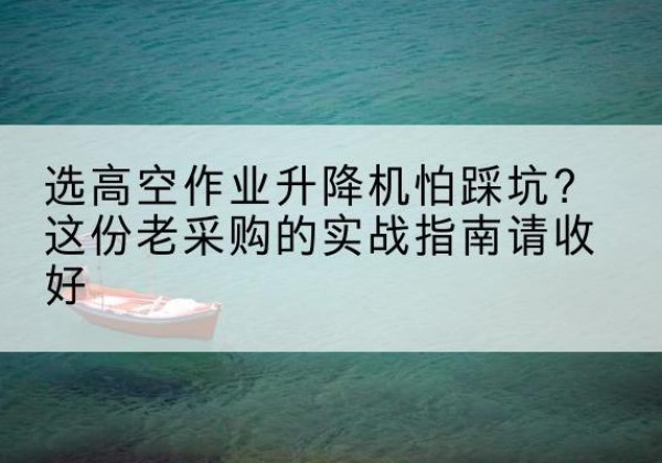 甘南高空作业升降机厂家推荐-选高空作业升降机怕踩坑？这份老采购的实战指南请收好